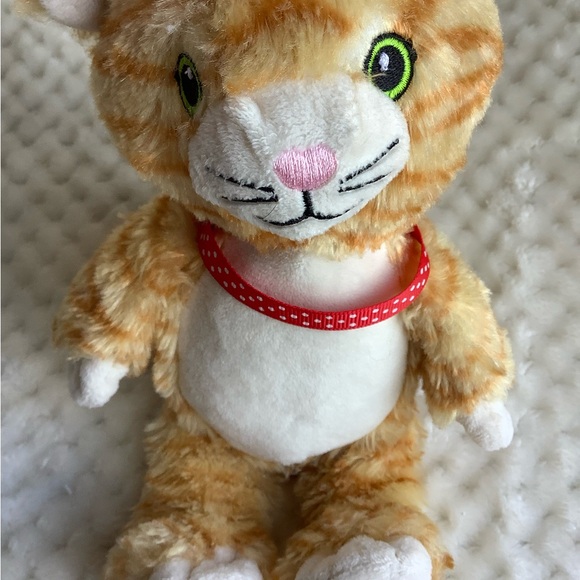 Kinder Surprise Plush Orange Striped Cat Stuffed Animal Toy w Red Collar - Picture 5 of 8